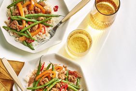 Ground chick and green bean stir-fry