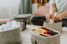 Woman organizing clothes