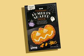 pumpkin shaped pizza from Aldi