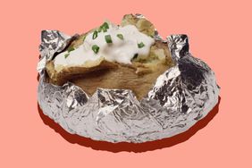 baked potato in tin foil