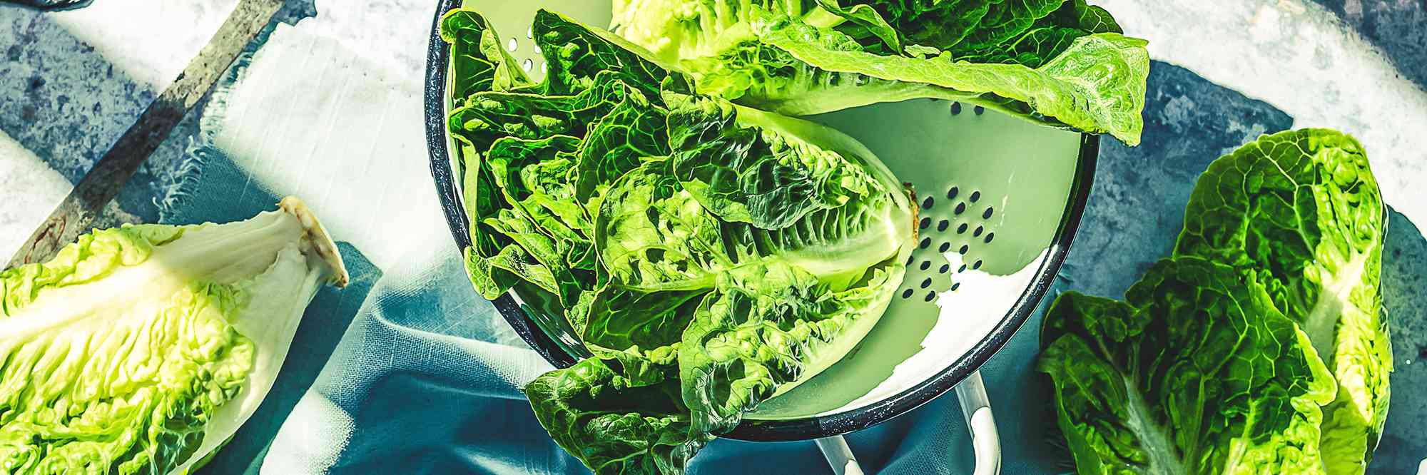 Lettuce in colander 