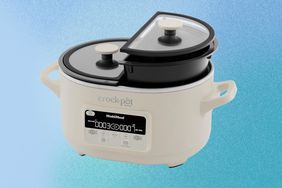 The Crock-Pot MultiMeal MultiCooker on a blue background