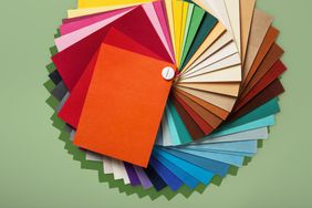 Still life image of a color swatch book 