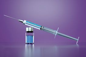 syringe on purple